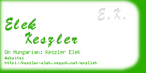 elek keszler business card